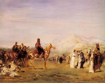 Eugene Fromentin : Arab Encampment In The Atlas Mountains